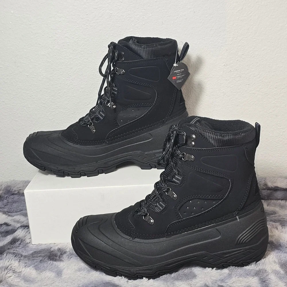 NWB London Fog Breckenridge Boots Black Insulated Waterproof‎  sZ 10